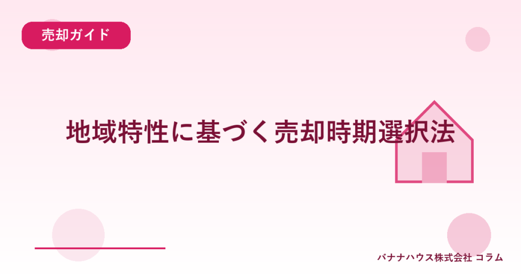 地域特性に基づく売却時期選択法
