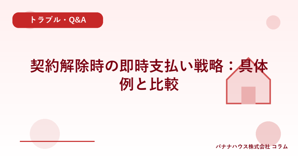 契約解除時の即時支払い戦略：具体例と比較