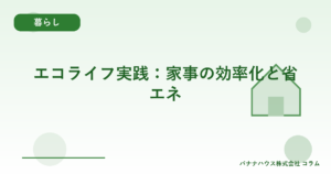エコライフ実践：家事の効率化と省エネ